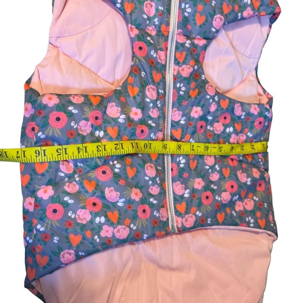 Lucy & Co Pink Floral Reversible Puffer Vest Size XXL - Picture 9 of 11